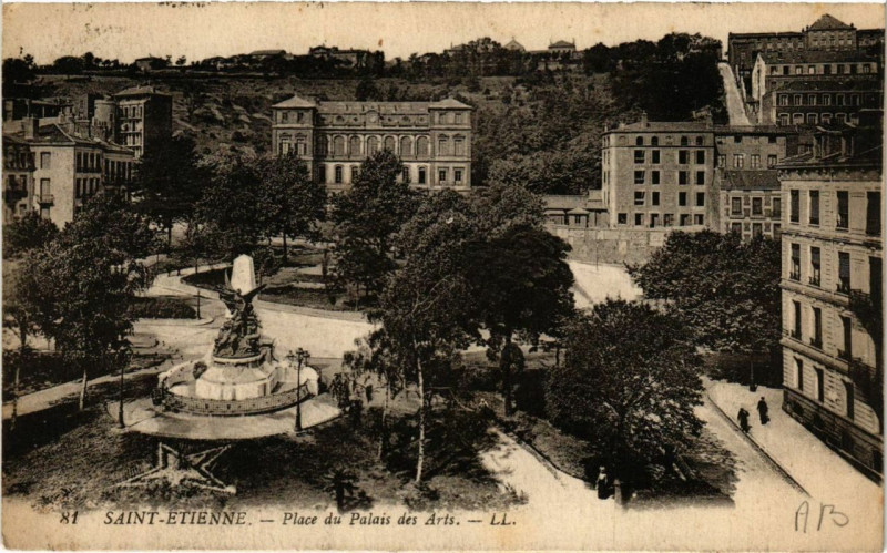 Carte postale ancienne Saint-Etienne Place du palais des Arts