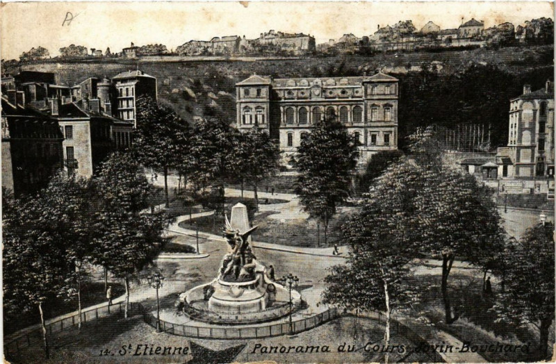 Carte postale ancienne Saint-Etienne Panorama du Cours Jovin-Bouchard