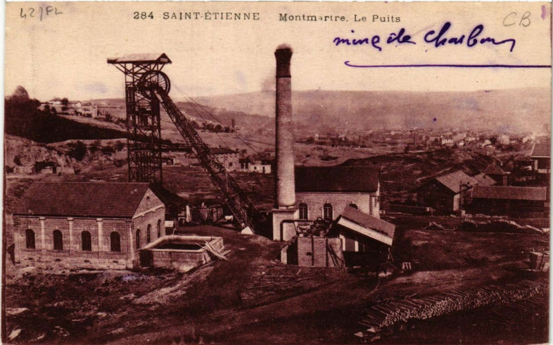 Carte postale ancienne Saint-Etienne Montmartre Les Puits