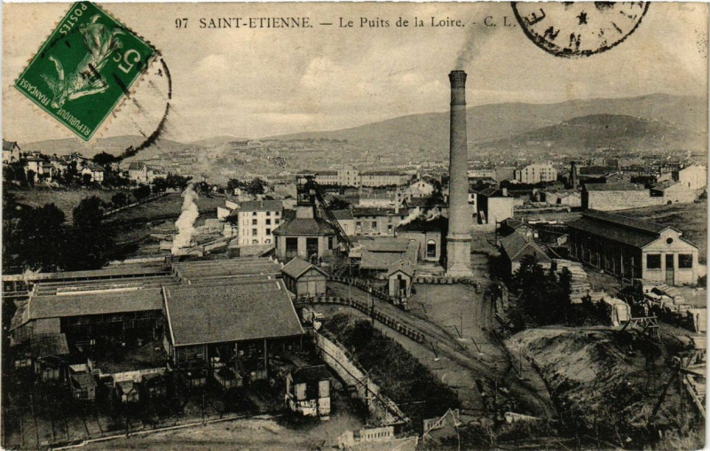 Carte postale ancienne Saint-Etienne Les Puits e la Loire