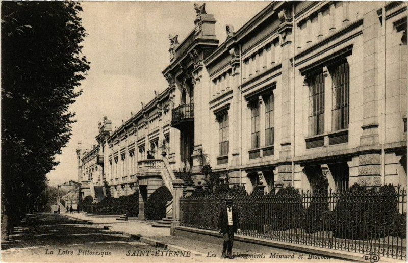Carte postale ancienne Saint-Etienne Les Etablissements Mimard et Blachon