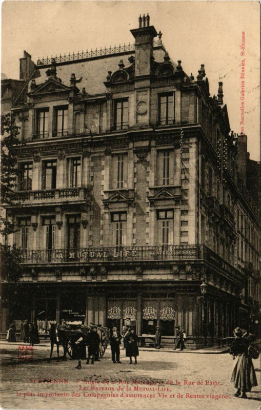 Carte postale ancienne Saint-Etienne Les Bureaux de la Mutual-Life