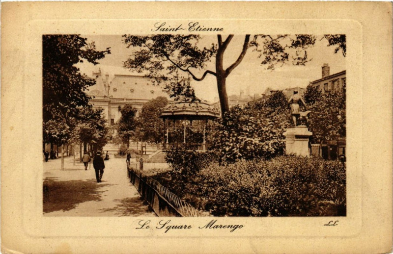 Carte postale ancienne Saint-Etienne Le square Marengo