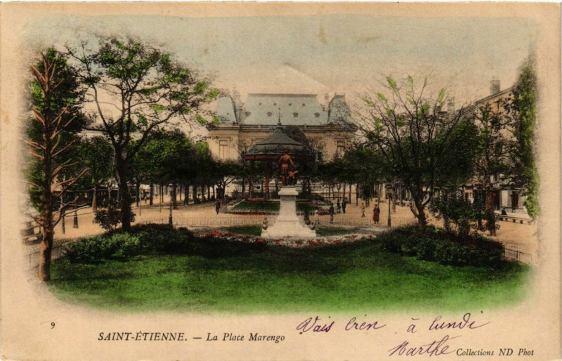 Carte postale ancienne Saint-Etienne La Place Marengo