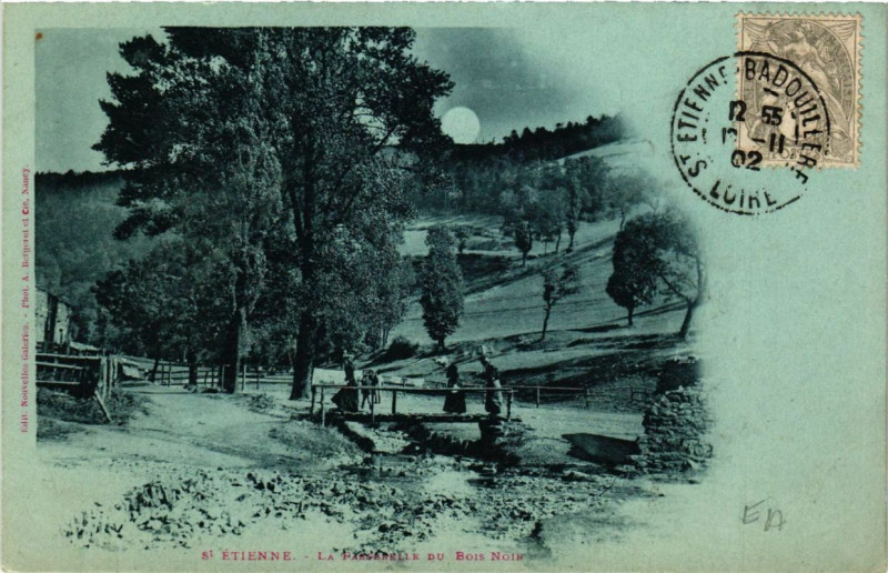 Carte postale ancienne Saint-Etienne La Passerelle du Bois Noir