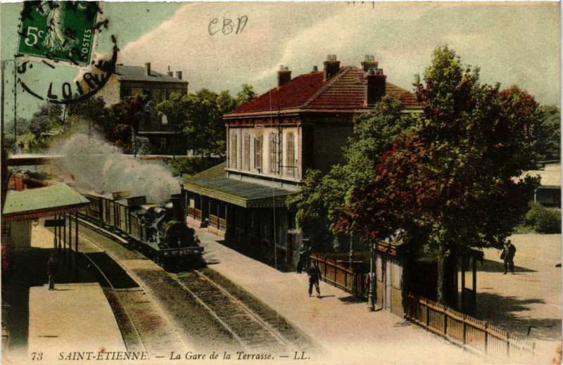 Carte postale ancienne Saint-Etienne La Gare de la Terrasse