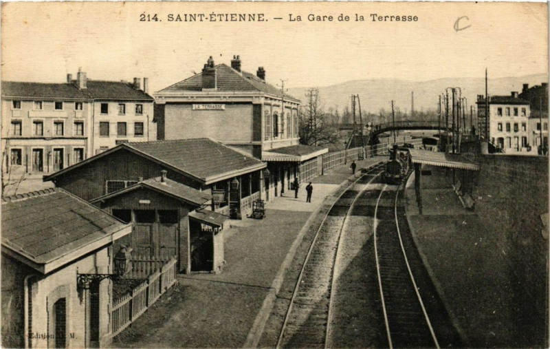Carte postale ancienne Saint-Etienne La Gare de la Terrasse