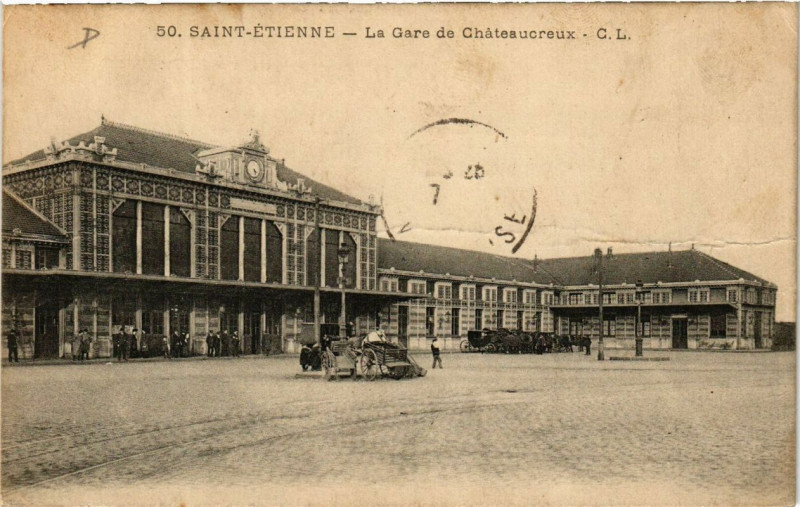 Carte postale ancienne Saint-Etienne La Gare de Chateaucreux