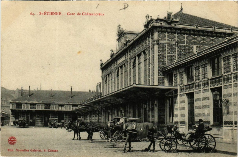 Carte postale ancienne Saint-Etienne Gare de Chateaucreux