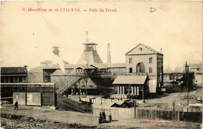 Carte postale ancienne Houilleres de Saint-Etienne Puits du Treuil