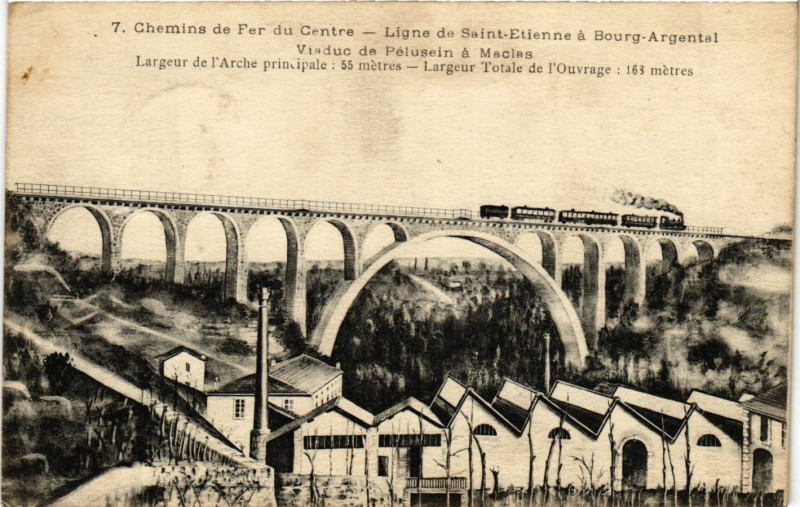 Carte postale ancienne Chemin de Fer du Centre Ligne de Saint-Etienne à Saint-Étienne