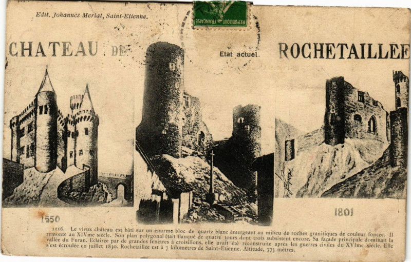 Carte postale ancienne Chateau de Rochetaillee - 1550 - 1801 à Roche