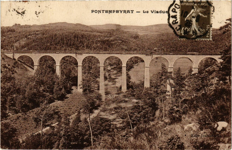 Carte postale ancienne Pontempeyrat - Le Viaduc