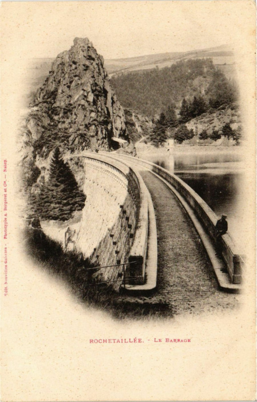 Carte postale ancienne Rochetaillee - Le Barrage à Roche