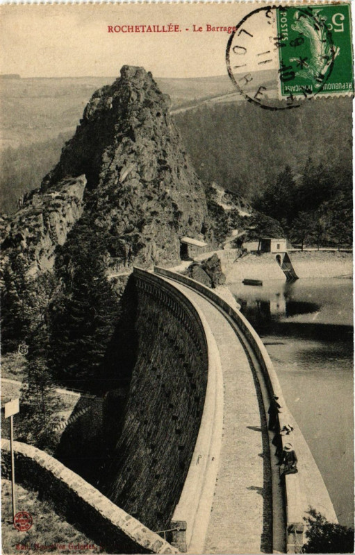 Carte postale ancienne Rochetaillee - Le Barrage à Roche