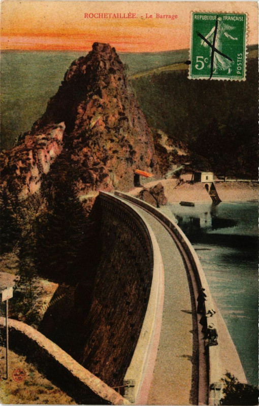 Carte postale ancienne Rochetaillee - Le Barrage à Roche