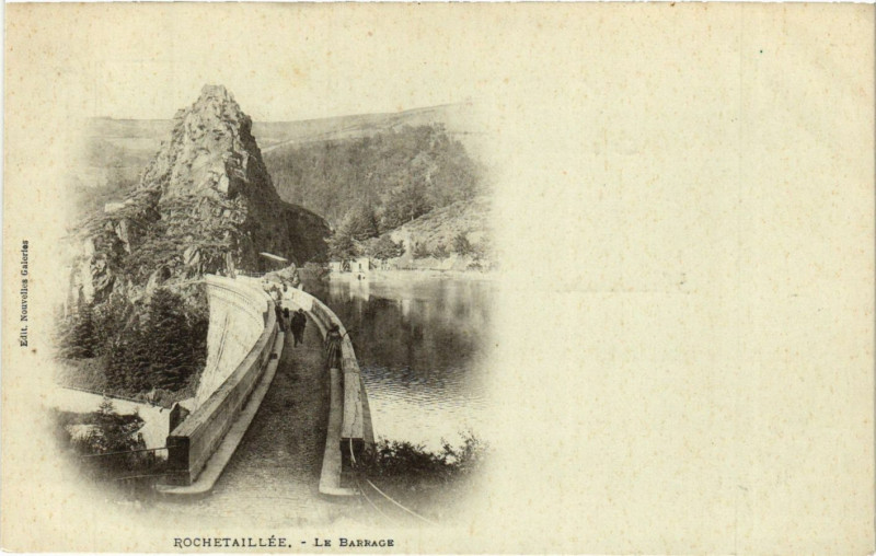 Carte postale ancienne Rochetaillee - Le Barrage à Roche