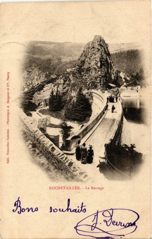 Carte postale ancienne Rochetaillee - Le Barrage à Roche