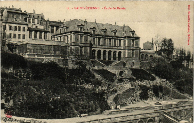 Carte postale ancienne Saint-Etienne - Ecole de Dessin à Saint-Étienne