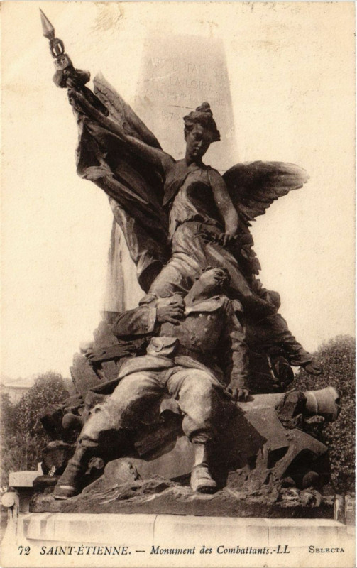 Carte postale ancienne Saint-Etienne - Monument des Combattants à Saint-Étienne