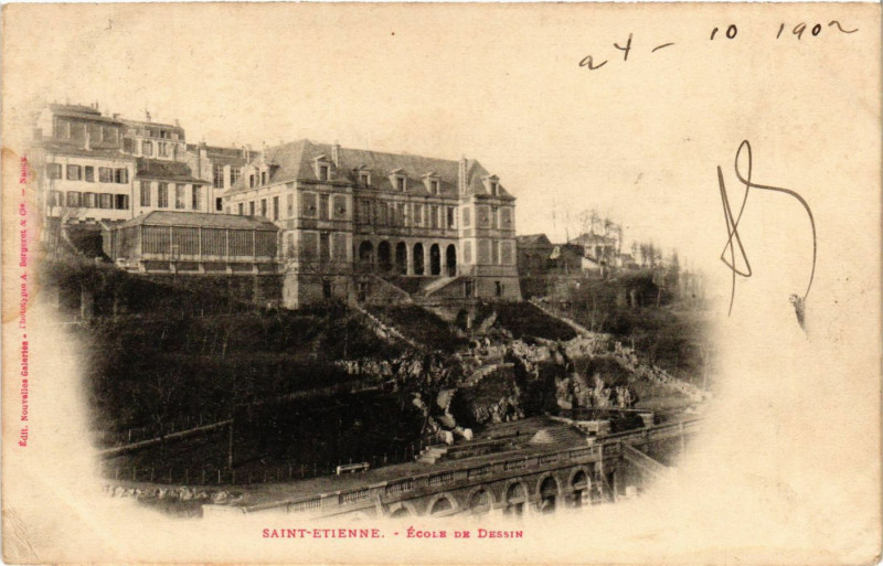 Carte postale ancienne Saint-Etienne - Ecole de Dessin à Saint-Étienne