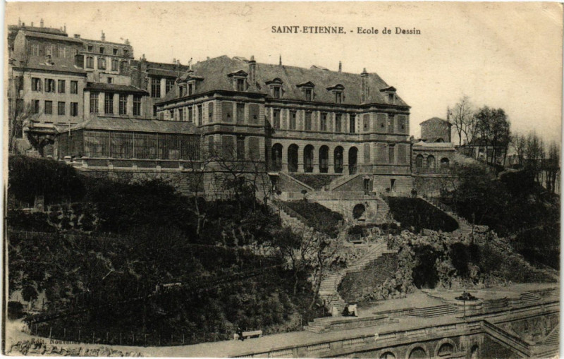 Carte postale ancienne Saint-Etienne - Ecole de Dessin à Saint-Étienne