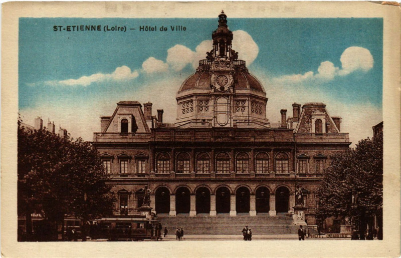 Carte postale ancienne Saint-Etienne - Hotel de Ville à Saint-Étienne