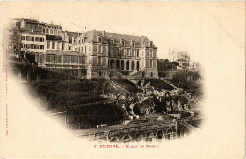 Carte postale ancienne Saint-Etienne - Ecole de Dessin à Saint-Étienne