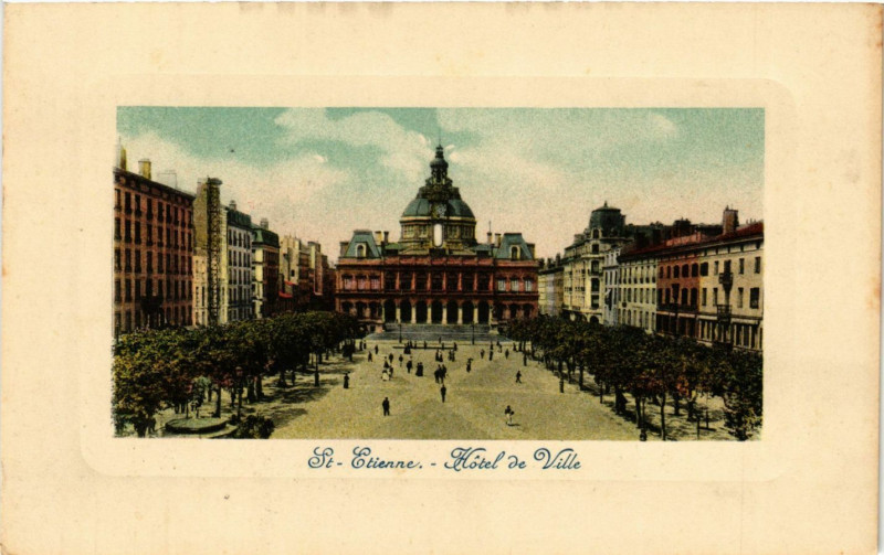 Carte postale ancienne Saint-Etienne - Hotel de Ville à Saint-Étienne