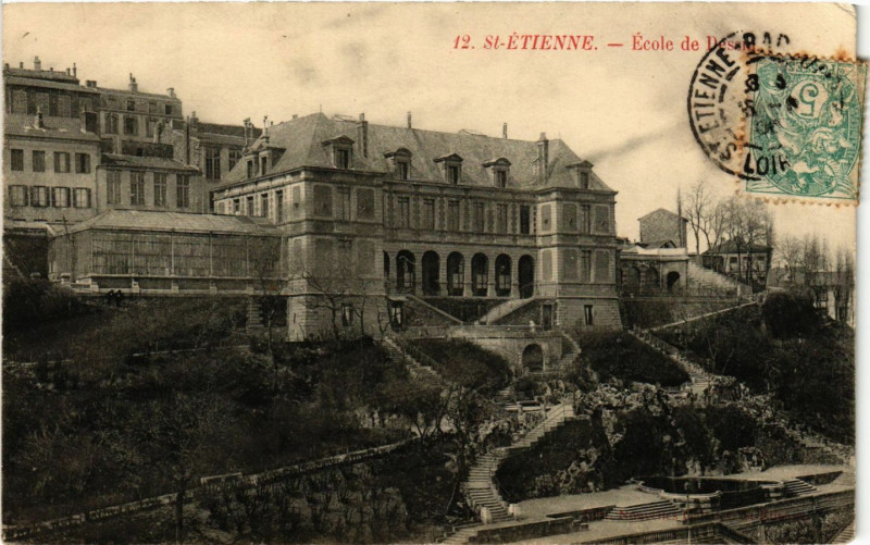 Carte postale ancienne Saint-Etienne - Ecole de Dessin à Saint-Étienne
