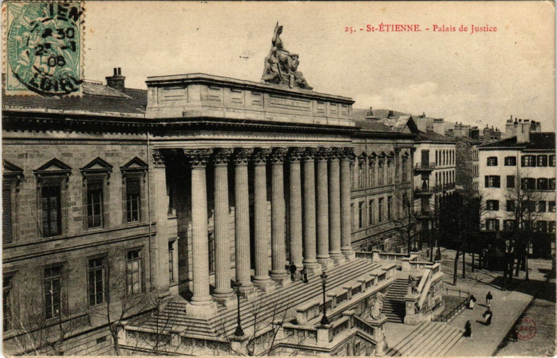 Carte postale ancienne Saint-Etienne - Palais de Justice à Saint-Étienne