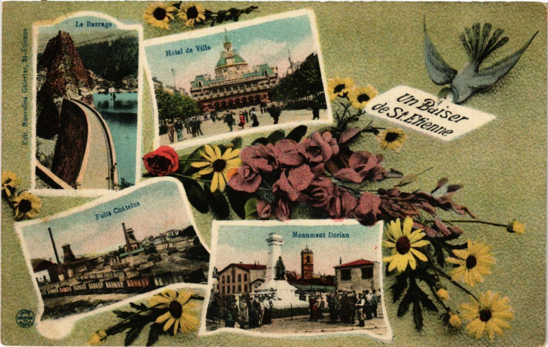 Carte postale ancienne Un Baiser de Saint-Etienne