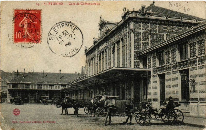 Carte postale ancienne Saint-Etienne - Gare de Chateaucreux à Saint-Étienne