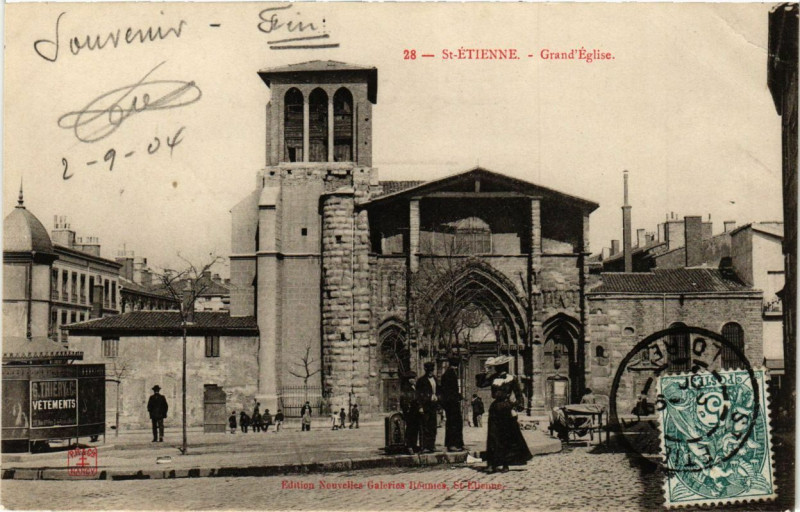 Carte postale ancienne Saint-Etienne - Grand' Eglise à Saint-Étienne