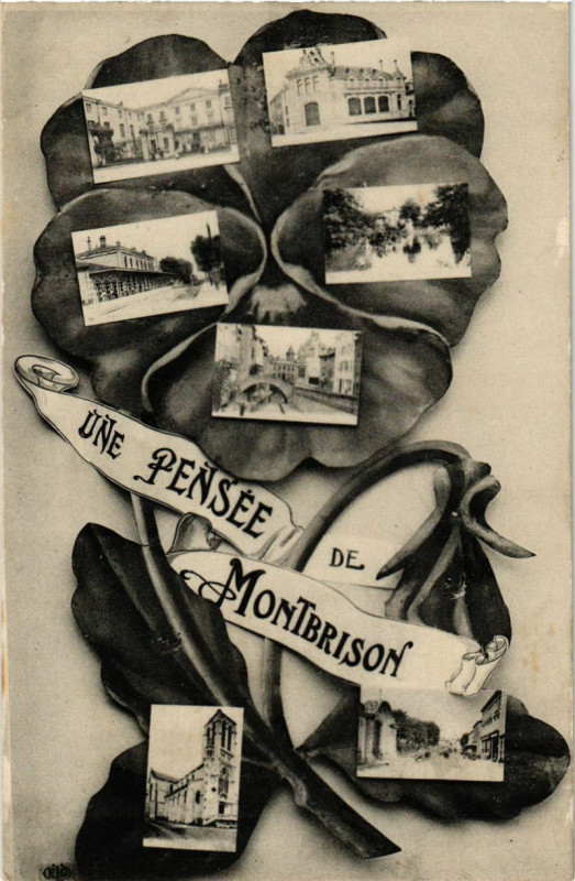 Carte postale ancienne Une pensée de Montbrison à Montbrison