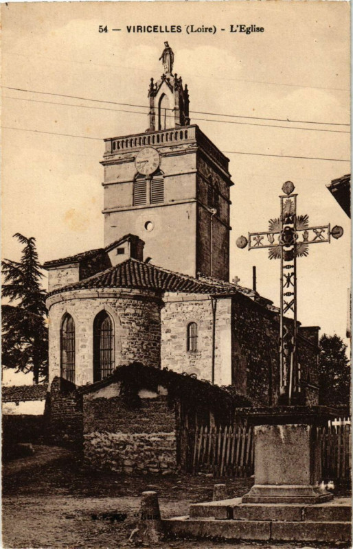 Carte postale ancienne Viricelles - L'Eglise à Viricelles