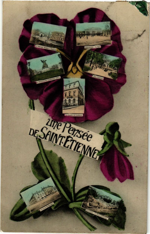 Carte postale ancienne Une pensée de Saint-Etienne