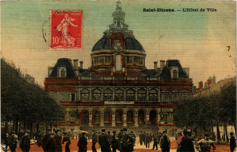 Carte postale ancienne Saint-Etienne - L'Hotel de Ville à Saint-Étienne