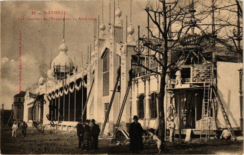 Carte postale ancienne Saint-Etienne - Les Chantiers de l'Exposition à Saint-Étienne