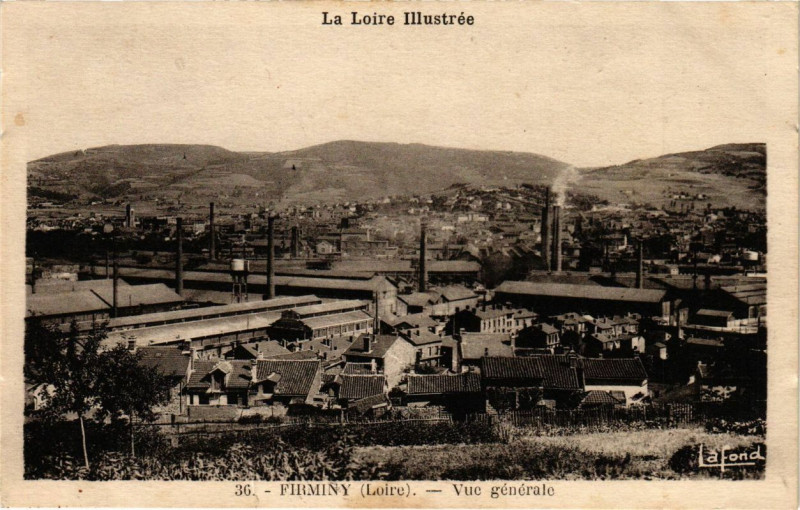 Carte postale ancienne Firminy - Vue générale à Firminy