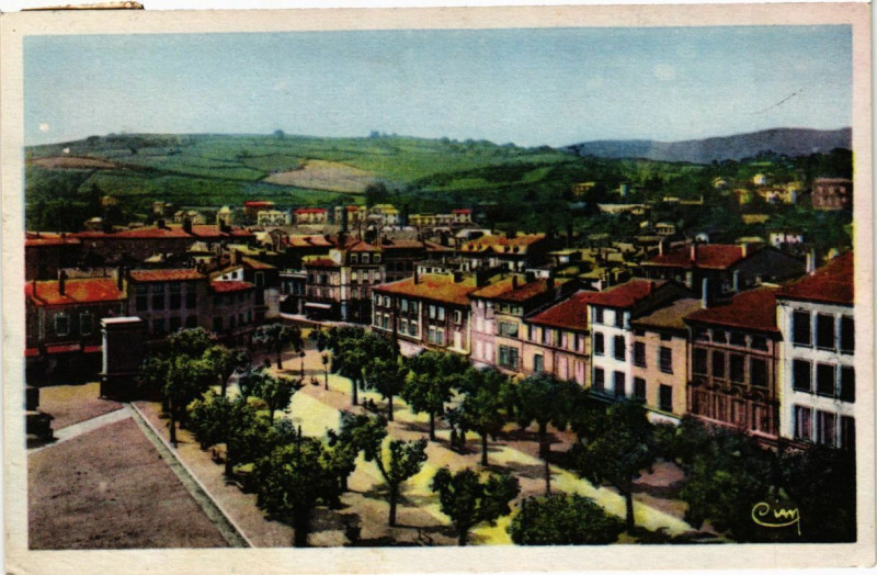 Carte postale ancienne Saint-Chamond - Place de la Liberté à Saint-Chamond