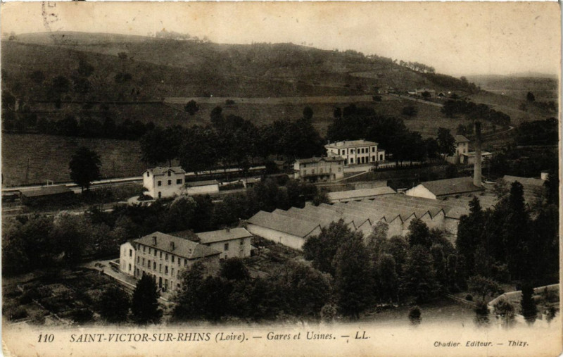 Carte postale ancienne Saint-Victor-sur-Rhins - Gares et Usines à Saint-Victor-sur-Rhins