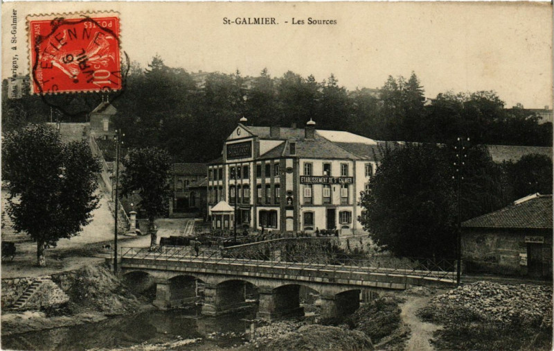 Carte postale ancienne Saint-Galmier - Les Sources à Saint-Galmier