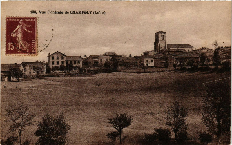 Carte postale ancienne Vue générale de Champoly à Champoly