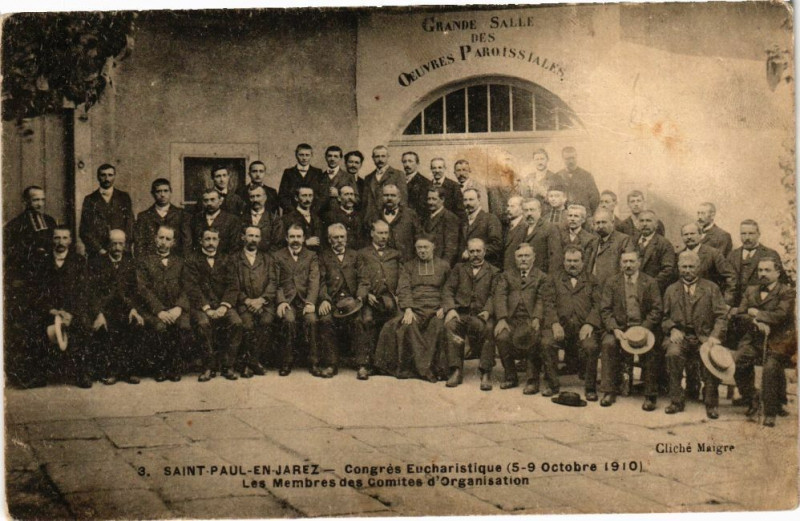 Carte postale ancienne Saint-Paul-en-Jarez - Congres Eucharistique les membres à Saint-Paul-en-Jarez