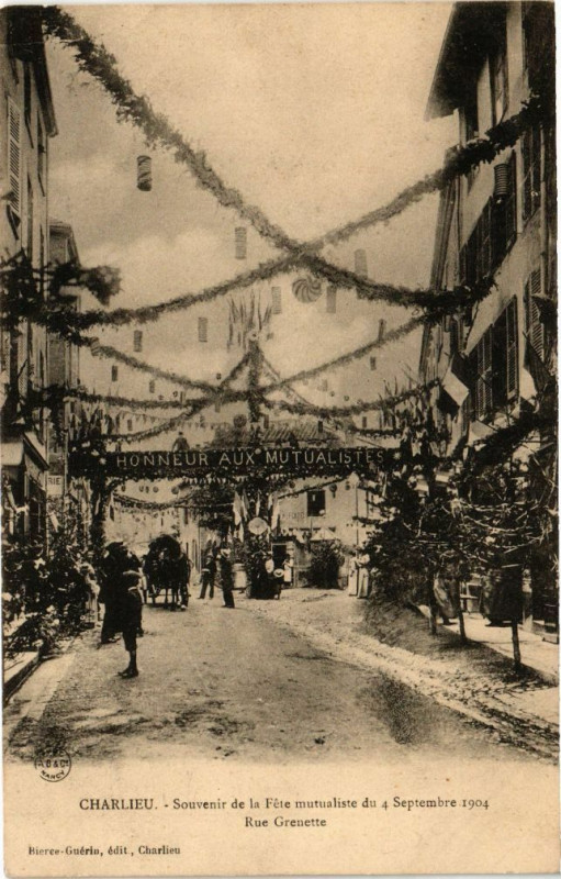 Carte postale ancienne Charlieu - Fete mutualiste à Charlieu
