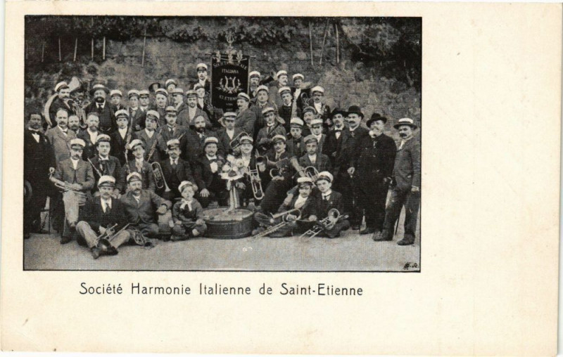 Carte postale ancienne Société Harmonie Italienne de Saint-Etienne