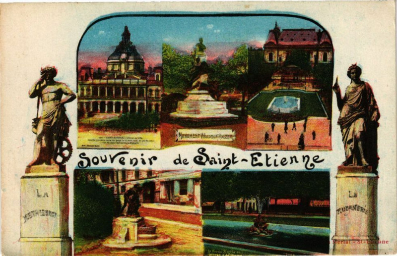 Carte postale ancienne Souvenir de Saint-Etienne