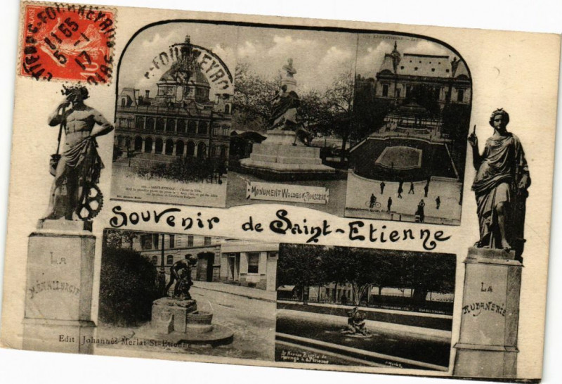 Carte postale ancienne Souvenir de Saint-Etienne