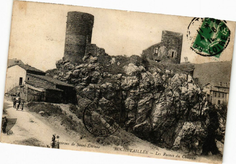 Carte postale ancienne Rochetaillee-Les Ruines du Chateau à Roche